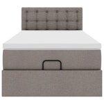 vidaXL Cadre de lit ottoman avec matelas taupe 80x200 cm tissu