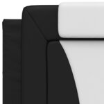 vidaXL Cadre de lit avec tête de lit noir et blanc 90x200cm similicuir