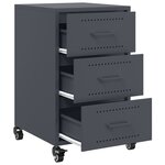 vidaXL Table de chevet anthracite 36x39x59 cm acier