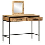 vidaXL Table de Maquillage 100x40x75/120 cm Bois Massif Mangue Rugueux