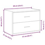 vidaXL Armoire avec 2 tiroirs chêne noir 60x31x40 cm bois d'ingénierie