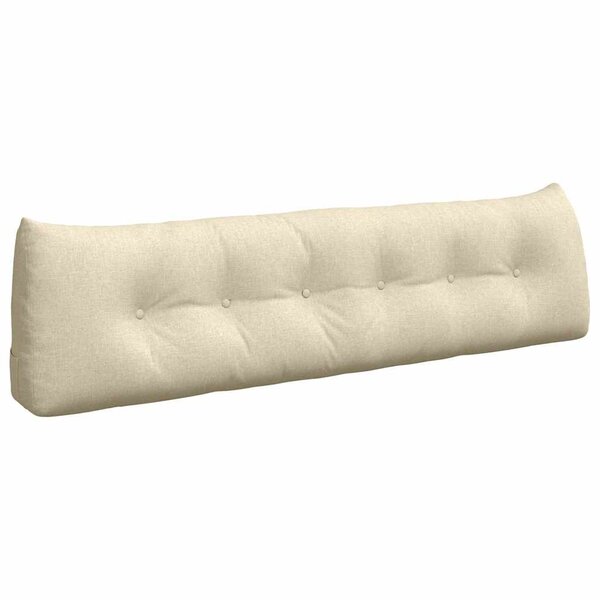 vidaXL Coussin de Dos Crème 180 x 24 x 50 cm tissu