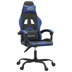 vidaXL Chaise de jeu Noir et bleu Similicuir