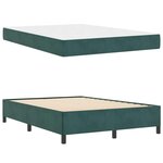 vidaXL Cadre de lit avec matelas Vert foncé 140 x 200 cm tissu