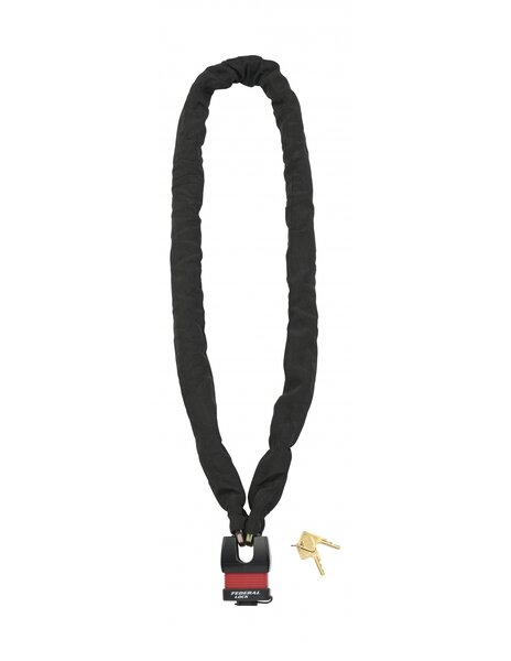 THIRARD - Chaîne acier gainé nylon Loops  vélo  moto  barrières  1.5m  noir  cadenas  2 clés