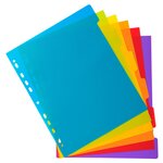 Intercalaire a4+ polypropylène coloré opaque exacompta 6 onglets neutres réinscriptibles multicolores - 1 jeu