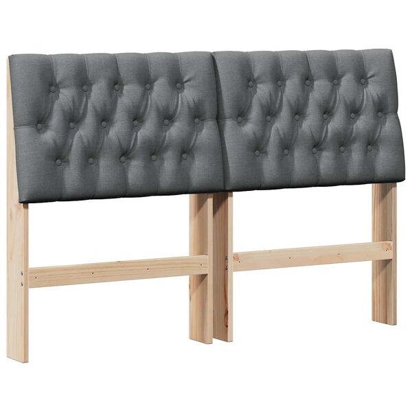 vidaXL Tête de lit capitonnée Gris foncé 135 cm Pin massif