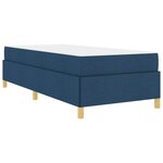 vidaXL Cadre de lit avec matelas Bleu 90 x 190 cm tissu