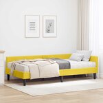 vidaXL Cadre de lit d'angle avec matelas Autre 2 Pièces Jaune Velours