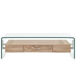 vidaXL Table basse Clair 98x45x31 cm Verre trempé