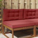 vidaXL Coussin de canapé d'extérieur 2 Pièces Bordeaux Polyester