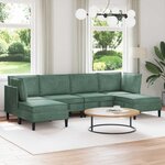 vidaXL Ensemble de meubles pour le salon 6 Pièces Vert Mer Velours