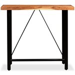 vidaXL Ensemble de bar 5 Pièces Bois d'acacia massif et cuir véritable