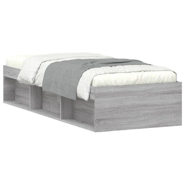 vidaXL Cadre de lit sonoma gris 75x190 cm petit simple