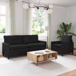 vidaXL Ensemble de Canapés 2 Pièces Noir Velours