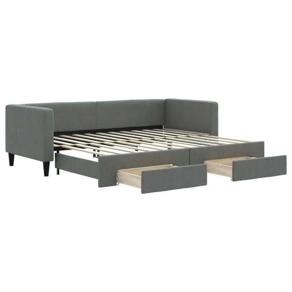 vidaXL Lit de jour avec gigogne et tiroirs sans matelas 80x200 cm