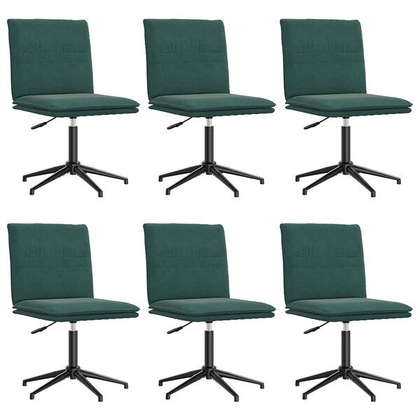 vidaXL Chaises à manger lot de 6 vert foncé velours