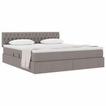 vidaXL Lit avec rangement et matelas Taupe 160 x 200 cm Velours