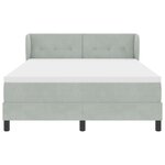 Lit Box Spring vidaXL avec Matelas Gris clair 140x200 cm Velours