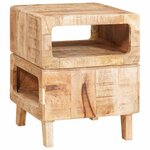 vidaXL Tables d'appoint Marron 40 x 40 x 49 cm bois de manguier massif