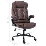 vidaXL Chaise de bureau marron foncé similicuir daim