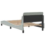 vidaXL Cadre de lit Dover gris clair 100x190 cm velours