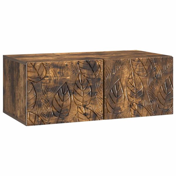 vidaXL Meuble TV mural 78 5 x 41 x 30 cm Chêne fumé Bois d'ingénierie