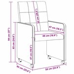 vidaXL Chaises de Salle à Manger avec Roues 2 Pièces Marron foncé