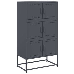 vidaXL Buffet anthracite 68 5x38 5x123 5 cm acier