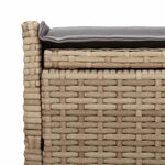 vidaXL Banc de rangement extérieur coussin beige 100 cm résine tressée