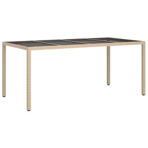 vidaXL Table de jardin pour repas Beige 190 x 90 x 75 cm Poly rotin