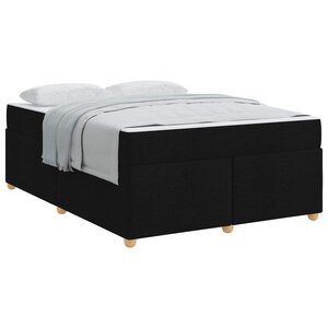 vidaXL Cadre de lit avec matelas Noir 160 x 200 cm tissu