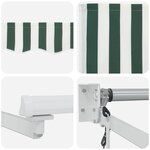 vidaXL Auvent rétractable électrique Vert et blanc 5 x 3 m