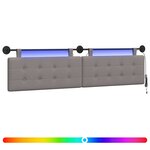 vidaXL Tête de lit suspendue Taupe Tissu