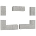 vidaXL Ensemble de meubles TV 7 Pièces Gris béton Bois d'ingénierie