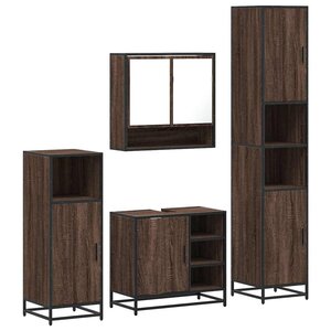 vidaXL Ensemble de meubles de salle de bain 4 Pièces chêne marron