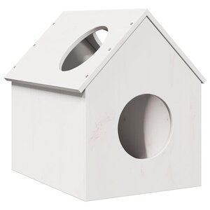 vidaXL Maison pour chat blanc 41x50x50 cm bois de pin massif