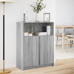 vidaXL Buffet avec LED sonoma gris 77x34x100 cm bois d'ingénierie