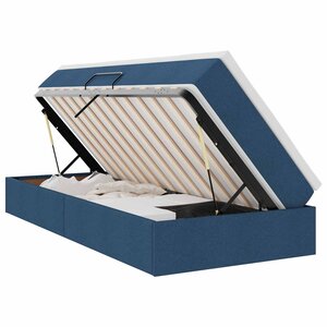 vidaXL Lit avec rangement et matelas Bleu 90 x 190 cm Polyester