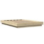 vidaXL Cadre de lit avec lumières LED chêne sonoma 140x190 cm
