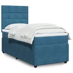 vidaXL Sommier à lattes de lit et matelas Bleu foncé 80x200 cm Velours