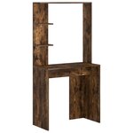 vidaXL Bureau avec rangement Chêne fumé Bois d'ingénierie