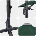vidaXL Parasol Roma Vert 286 x 285 x 265 cm Polyester et Aluminium