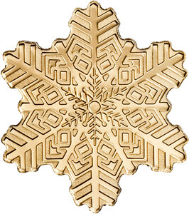 Monnaie GOLDEN SNOWFLAKE Flocon de Neige Or 5$ Cook Islands (PRÉCOMMANDE)