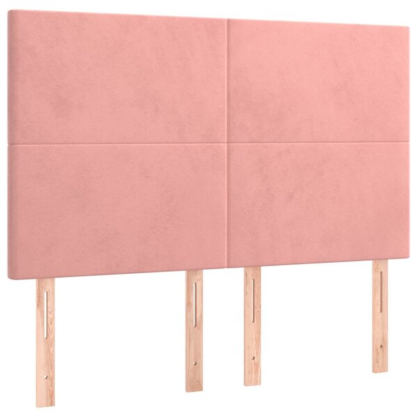 vidaXL Tête de lit Rose 144x5x118/128 cm Velours