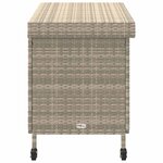 vidaXL Boîte de rangement de jardin et roues gris clair résine tressée