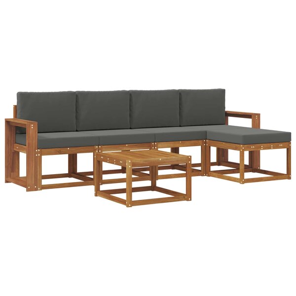 vidaXL Ensemble de canapés d'extérieur 6 Pièces Naturel et Anthracite