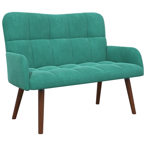 vidaXL Sofa 2 places Turquoise 115 x 61 x 87 cm Velours