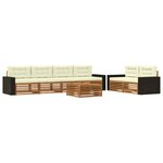 vidaXL Ensemble de canapés d'extérieur 7 pc Naturel et Crème Polyester