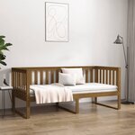 vidaXL Lit de jour Marron miel 100x200 cm Bois de pin massif